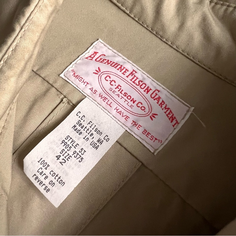 Filson Vintage Safari Bush JacShirt Shacket Lightweight Belted Jacket Style 53 - Picture 3 of 17